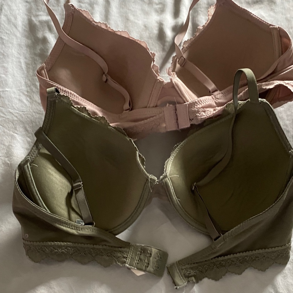 Lucky Brand Lace Trim Bra Set - Pink and Green - Picture 4 of 4